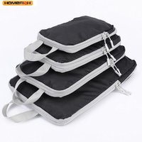 Homefish Ensemble de 4 Sacs de Rangement de Voyage Compressibles Verticaux Imperméables Multifonctionnels pour Bagages d'Affaires