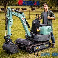 Custom Mini 1.2 Ton Excavator Euro 5 Engine CE Certified Compact Digger for Construction and Farm Use