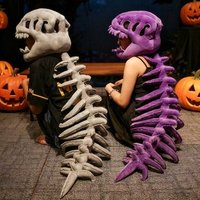 Dinosaur Skeleton Costume Set Adult Dress Up Clothing Plush Bone Suit Party Cosplay Halloween Funny Gift Creative Novelty Outfit
