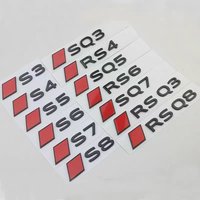 Nowy emblemat z czarnymi, błyszczącymi, pomarańczowymi literami 3D ABS do samochodów serii S S3 S4 S5 S6 S7 S8 RS, naklejka na klapę bagażnika, akcesoria.