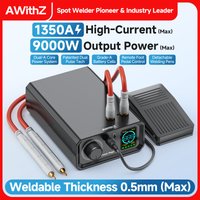 Awithz 9000W Spot Welder High Power Portable Pedal Spot Welding Machine 1350A Present Adjustable Welders for DIY 18650 Battery