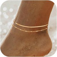 Ankle Bracelets for Women 14k Real Gold Silver Plated Pearl Anklets Adjustable Chain Waterproof Hypoallergenic Body Jewelry