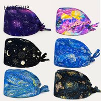 Starry Sky Universe Star River Tarot Card Printed Surgical Working Caps for nursing accessories Breathable Scrub Cap for Medical