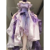 Gradient Purple Front Short Back Long Lolita Dress Wedding Lolita Fairy Long Dress Princess Dresses for Women
