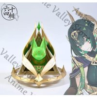 Anime Genshin Impact Nefer Cosplay Pyramid Cat Prop Cartoon Gleamy Object Held in Hand Exclusive Weaponry Comic Exhibition Props