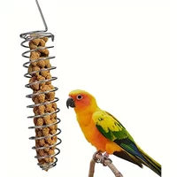 Stainless Steel Parrot Forager Feeder Durable Outdoor Bird Feeding Device Spiral Design Natural Fruit Basket for Small Pets