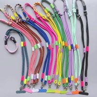 1Pc Adjustable Phone Lanyard Detachable Neck Cord Xyun Lanyard Carabiner Compatible Pendant With Card For Mobile Key Fob Colors