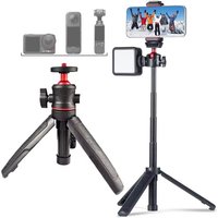 Mini Extendable Tripod Portable Desktop Stand For Phone/Action Camera/Light/GoPro Adjustable Stable Holder With 1/4" Screw Mount