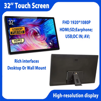 32 Inch Wall Mount FHD IPS Touch Screen Monitor LED Backlight Capacitive 1080P Display 5MP Camera Android Windows HDMI AV Input