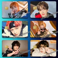 For A-ATEEZ K-Kim Hong Joong Sticker Paper Skin ID Bank Credit Film Self-adhesive Card Cover Decoration