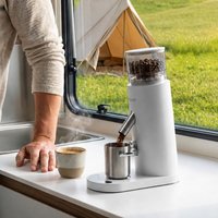 ROUNY Cordless Coffee Grinder, Rechargeable Electric Grinder with Adjustable Grind, 80g Bean Hopper, 60g Dosing Cup