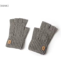 AliExpress NONE Winter Warm Knitted Half Finger Gloves for Men Cycling Office Writing Camel Hair Warm Student Thick Elastic Driving Gloves