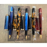 Bock Nib Admok M800 Piston Fountain Pen Acrylic Gold/Silver Blade F/M/EF 0.5mm Nib Ink Pen Business Writing Office Supplies Gift
