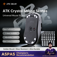 ATK Crystal Jade PTFE Mouse Skates 100% Pure Teflon 70 Pcs 5 Sizes Rounded Edge Wear Resistant Speed Feet Pads for Esports Mice