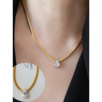 Luxury Gold Color Stainless Steel Snake Chain Water Drop Crystal Pendant Necklace for Women High Quality Collar Jewelry No Fade