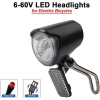 AliExpress NONE E-Bike LED Headlight 6V 12V 24V 36V 48V 60V Bicycle Front Lamp 2Pin WP Plug / SM Plug Electric Bike Light