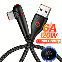 120W USB Charger Cable Type C Fast Charge Date Wire Phone Portable PD Nylon Braided Cord Charger Cord For Xiaomi Huawei Samsung
