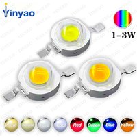 10-50Pcs LED 1W 3W Bulbs High Power Lamp Beads Light Pure Chips 35mli 45mli Pink White Red Blue Green Yellow for Blubs Downlight