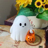 1Pc Resin Horror Ghost Statue Ornament Halloween Ghost Statue Ghost Portable Pumpkin Statue Halloween Decorative Ornament