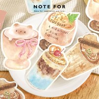 Coffee Series Memo Pad Retro Drink Pattern Sticky Notes Kawaii Stationery Notebook Message Note Student Office Accessories Lovel