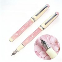 HUXIOASHANG Japanese Cherry Blossom Resin Fountain Pen Acrylic Cute Flex Nib F/M/B 1.0 1.2 Tip Business Low Discount Stationery