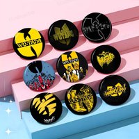 WU-TANG-CLAN HIP-HOP Combination Cartoon Brooches Anime Badge Round Handmade Brooch Pins Jewelry for Backpack Clothes Gifts