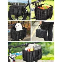 AliExpress NONE Bike Basket Front/RearFolding Bicycle Basket with Removable Liner Bag for Adult Carrying Dogs Pets Fruit&Bicycle Basket Perfect