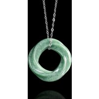 Burmese Emerald Jade Pea Green Mรถbius Strip Pendant Jadeite Amulets Fashion Natural Emerald Jewelry Gifts for Men Women