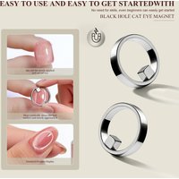 Circular Nail Magnet Cat Eye Gel Black Hole Hollow Cat Eye Magnet Tool Strong Magnetic Ring for 3D Nail Art for Salon Home DIY
