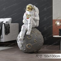Large Astronaut Floor Sculpture - Modern Sci-Fi Art Decor for Living Room & Office, Unique Statement Piece & Housewarming Gift
