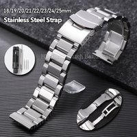 18/19/20/21/22/23/24/25mm Stainless Steel Watch Strap for Seiko for Rolex for Omega Men Luxury Bracelet Folding Buckle Wristband