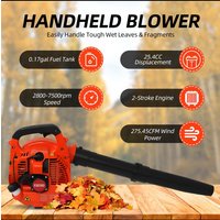 Gas Powered Leaf Blower for Lawn Care 2 Stroke Engine 25.4CC 275.45CFM Air Volume Handheld Blower Powerful Wind Snow Blower