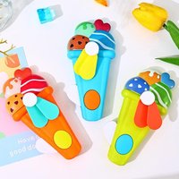 CPI-Random 1Pcs Mini Fan Cartoon Cute Ice Cream Cookies Mini Summer Portable Hand Pressure Fan Toys For Kids Adult Birthday Gift