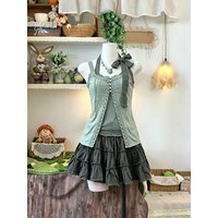 Japanese Vintage Halter Cami Top + Solid Cardigan + Midi Skirt Three-Piece Set Women Sweet Sleeveless Bow Patchwork Bodycon