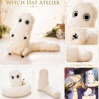 Witch Hat Atelier Peripherals Cute Fluffy Brushworm Shapeable Cotton Plush Figure Cosplay Party Halloween Costume Anime Daily