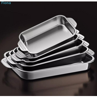 ✔Stainless Steel Baking Pan With Lids Deep Dish For Fish/Pasta/Grilling Oven & Dishwasher Safe Cookware