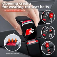 Universal Car Seat Belt Extender Protection Adjustable Extender For Audi Quattro TT RS Sline ABT 2.0 3.0 TDI 35TFSI A1 A2 A3