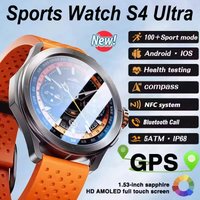2025 New S4 Ultra GPS Smart Watch Men AMOLED Outdoor Sports NFC Compass Heart Rate IP68 Waterproof HD Bluetooth Call Smart Watch