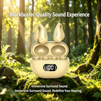New Wireless Headphones Bluetooth 5.3 Bone Conduction Earphones Earclip Design Touch Control Led Earbuds Sports Headsets