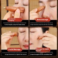 Lotus Seedpod Brass Rosewood Professional Facial Gua Sha Tool Eye Relaxation Meridians Acupoint Handheld Massage Accessory
