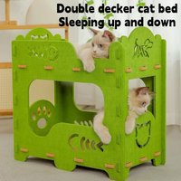 Double layered cat bed, durable and non shedding cat bed, large space cat paw board, integrated claw grinding cat bed