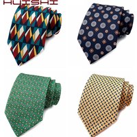 Men Tie 8cm Silk Tie For Man Luxury Vintage Design Print Necktie Cravat For Shirt Suit Wedding Party Stripe Cravats Silk Feeling