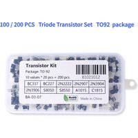 100/200PCS Triode Transistor Set BC337 BC327 2N2222 2N2907 2N3904 2N3906 S8050 S8550 A1015 C1815 TO92 PNP NPN Transistors kit