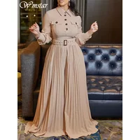 Wmstar Jumpsuit Women's Clothing Office Lady Button Fashion Maxi Rompers New in Fall Clothes Wholesale Dropshipping with Belt