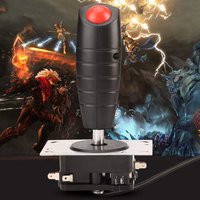 Arcade Joystick Flight Stick With Vibration Trigger Joystick Red Top Fire Button 8 Way Direction Control Wshaft Arcade