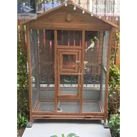 Wooden bird cage Parrot cage Peony tiger skin starling cage Large bird