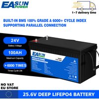 EASUN POWER LiFePo4 Battery 300AH 100A 12V 24V 100% Use Grade A EVE/Great Power Cells Solar Battery No VAT