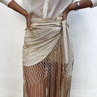 Fashion Mesh Patchwork Mini Slim Skirts Women's Tassel Embroidered Pleated Lace Up Short High Waist Dresses 2026 New Street Wear
