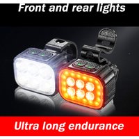 LED Bike Light Front and Rear Bicycle Lights Type-C Charging Bicycle Headlight Taillights Waterproof Road Mountain Bike Lam