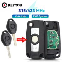 KEYYOU Modified Car Remote Key EWS Sytem For BMW E38 E39 E46 X3 X5 Z3 Z4 1/3/5/7 Series 315/433MHz ID44 Chip Transmitter Key